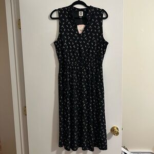 NWT Anne Klein V Neck Sleeveless Floral Midi Dress